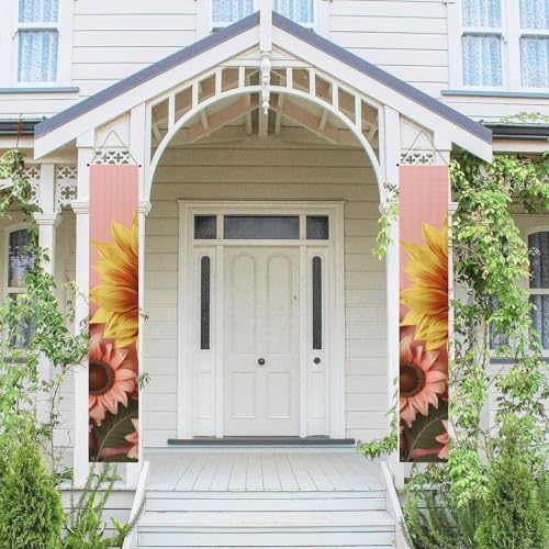 2 Stück Frühling-Sommer-Willkommensbanner zum Aufhängen, Flagge, Veranda-Schild für Haustür, Wand, Veranda, Banner, große Sonnenblume, Willkommens-Tür-Banner, Wandhintergrund, Urlaubsdekoration 2 Stück Frühling-Sommer-Willkommensbanner zum Aufhängen, Flagge, Veranda-Schild für Haustür, Wand, Veranda, Banner, große Sonnenblume, Willkommens-Tür-Banner, Wandhintergrund, Urlaubsdekoration von PPTHSNVB