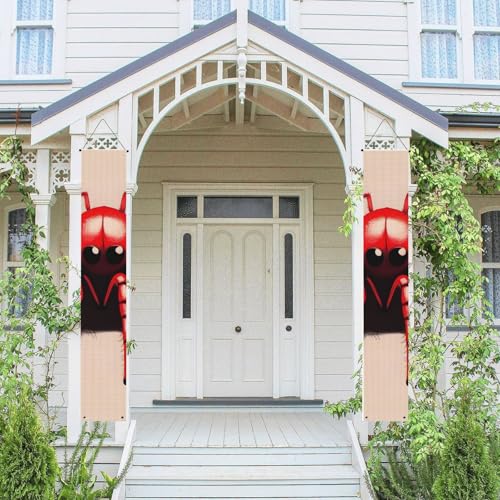 2 Stück Frühling-Sommer-Willkommensbanner zum Aufhängen, Flagge, Veranda-Schild für Haustür, Wand, Veranda, Banner, niedliche kleine rote Spinne, Willkommens-Tür-Banner, Wandhintergrund 2 Stück Frühling-Sommer-Willkommensbanner zum Aufhängen, Flagge, Veranda-Schild für Haustür, Wand, Veranda, Banner, niedliche kleine rote Spinne, Willkommens-Tür-Banner, Wandhintergrund von PPTHSNVB
