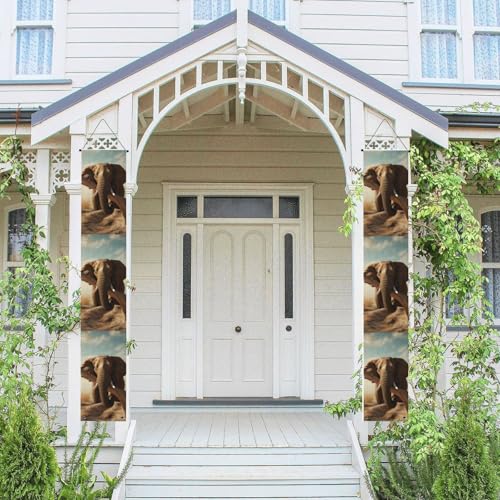2 Stück Frühling-Sommer-Willkommensbanner zum Aufhängen, Flagge, Veranda-Schild für Haustür, Wand, Veranda, Banner, ruhender Elefant, Willkommens-Tür-Banner, Wandhintergrund, Urlaubsdekoration 2 Stück Frühling-Sommer-Willkommensbanner zum Aufhängen, Flagge, Veranda-Schild für Haustür, Wand, Veranda, Banner, ruhender Elefant, Willkommens-Tür-Banner, Wandhintergrund, Urlaubsdekoration von PPTHSNVB