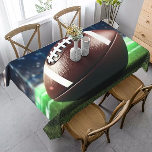 PPTHSNVB Rechteckige Tischdecke, auslaufsicher, knitterfrei, dekorativer Stoff, Bauernhaus-Tischdecken, American Football, wasserdicht, Esstischabdeckungen für Bankett, 89 x 140 cm PPTHSNVB Rechteckige Tischdecke, auslaufsicher, knitterfrei, dekorativer Stoff, Bauernhaus-Tischdecken, American Football, wasserdicht, Esstischabdeckungen für Bankett, 89 x 140 cm von PPTHSNVB