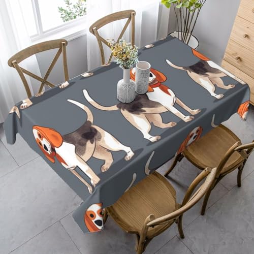PPTHSNVB Rechteckige Tischdecke, auslaufsicher, knitterfrei, dekorativer Stoff, Bauernhaus-Tischdecken, Beagle-Muster, wasserdicht, Esstischabdeckungen für Bankett, 89 x 140 cm PPTHSNVB Rechteckige Tischdecke, auslaufsicher, knitterfrei, dekorativer Stoff, Bauernhaus-Tischdecken, Beagle-Muster, wasserdicht, Esstischabdeckungen für Bankett, 89 x 140 cm von PPTHSNVB