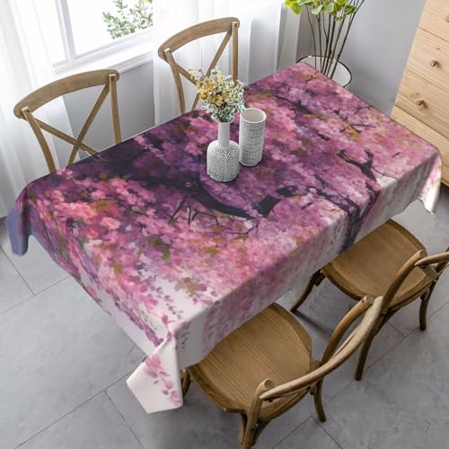 PPTHSNVB Rechteckige Tischdecke, auslaufsicher, knitterfrei, dekorativer Stoff, Bauernhaus-Tischdecken, Blumenbaum, wasserdicht, Esstischabdeckung für Bankett, 89 x 140 cm PPTHSNVB Rechteckige Tischdecke, auslaufsicher, knitterfrei, dekorativer Stoff, Bauernhaus-Tischdecken, Blumenbaum, wasserdicht, Esstischabdeckung für Bankett, 89 x 140 cm von PPTHSNVB