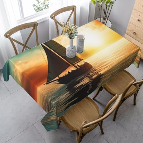 PPTHSNVB Rechteckige Tischdecke, auslaufsicher, knitterfrei, dekorativer Stoff, Bauernhaus-Tischdecken, Boot, wasserdicht, Esstischabdeckungen für Bankett, 89 x 140 cm PPTHSNVB Rechteckige Tischdecke, auslaufsicher, knitterfrei, dekorativer Stoff, Bauernhaus-Tischdecken, Boot, wasserdicht, Esstischabdeckungen für Bankett, 89 x 140 cm von PPTHSNVB
