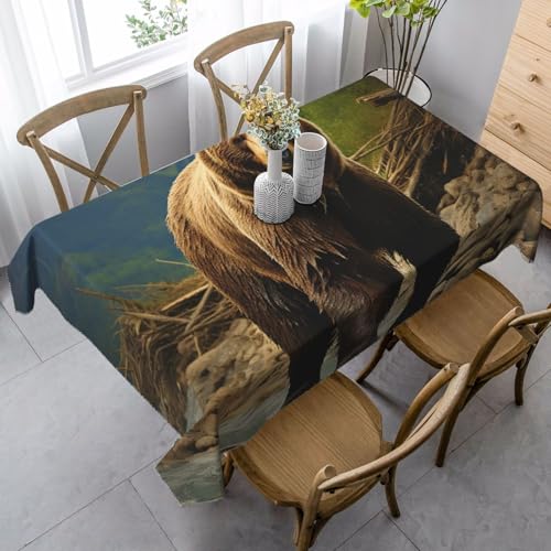 PPTHSNVB Rechteckige Tischdecke, auslaufsicher, knitterfrei, dekorativer Stoff, Bauernhaus-Tischdecken, Braunbär, wasserdicht, Esstischabdeckungen für Bankett, 89 x 140 cm PPTHSNVB Rechteckige Tischdecke, auslaufsicher, knitterfrei, dekorativer Stoff, Bauernhaus-Tischdecken, Braunbär, wasserdicht, Esstischabdeckungen für Bankett, 89 x 140 cm von PPTHSNVB
