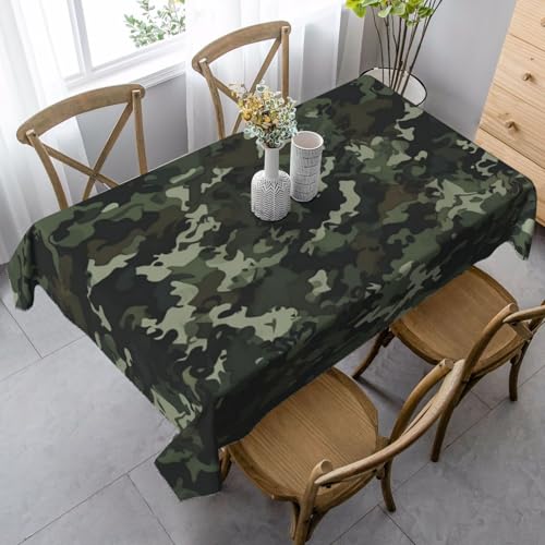 PPTHSNVB Rechteckige Tischdecke, auslaufsicher, knitterfrei, dekorativer Stoff, Bauernhaus-Tischdecken, Camouflage, wasserdicht, Esstischabdeckung für Bankett, 89 x 140 cm PPTHSNVB Rechteckige Tischdecke, auslaufsicher, knitterfrei, dekorativer Stoff, Bauernhaus-Tischdecken, Camouflage, wasserdicht, Esstischabdeckung für Bankett, 89 x 140 cm von PPTHSNVB