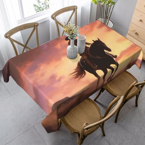 PPTHSNVB Rechteckige Tischdecke, auslaufsicher, knitterfrei, dekorativer Stoff, Bauernhaus-Tischdecken, Cowboy-West, wasserdicht, Esstischabdeckung für Bankett, 89 x 140 cm PPTHSNVB Rechteckige Tischdecke, auslaufsicher, knitterfrei, dekorativer Stoff, Bauernhaus-Tischdecken, Cowboy-West, wasserdicht, Esstischabdeckung für Bankett, 89 x 140 cm von PPTHSNVB