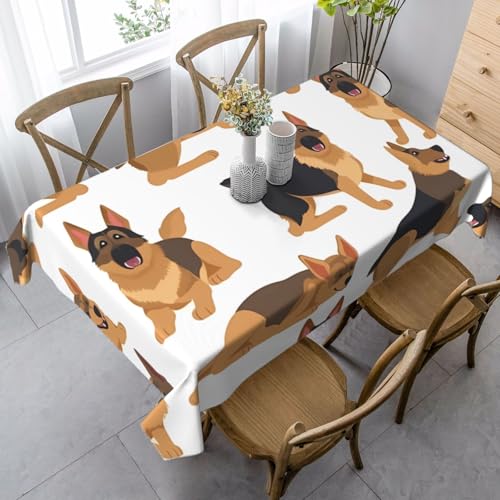 PPTHSNVB Rechteckige Tischdecke, auslaufsicher, knitterfrei, dekorativer Stoff, Bauernhaus-Tischdecken, Deutscher Schäferhund, wasserdicht, Esstischabdeckungen für Bankett, 89 x 140 cm PPTHSNVB Rechteckige Tischdecke, auslaufsicher, knitterfrei, dekorativer Stoff, Bauernhaus-Tischdecken, Deutscher Schäferhund, wasserdicht, Esstischabdeckungen für Bankett, 89 x 140 cm von PPTHSNVB