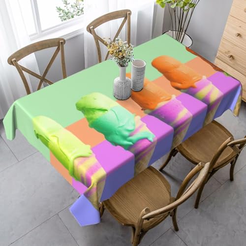 PPTHSNVB Rechteckige Tischdecke, auslaufsicher, knitterfrei, dekorativer Stoff, Bauernhaus-Tischdecken, Eiscreme, Regenbogen, Farbverlauf, wasserdicht, Esstischabdeckungen für Bankett, 89 x 140 cm PPTHSNVB Rechteckige Tischdecke, auslaufsicher, knitterfrei, dekorativer Stoff, Bauernhaus-Tischdecken, Eiscreme, Regenbogen, Farbverlauf, wasserdicht, Esstischabdeckungen für Bankett, 89 x 140 cm von PPTHSNVB