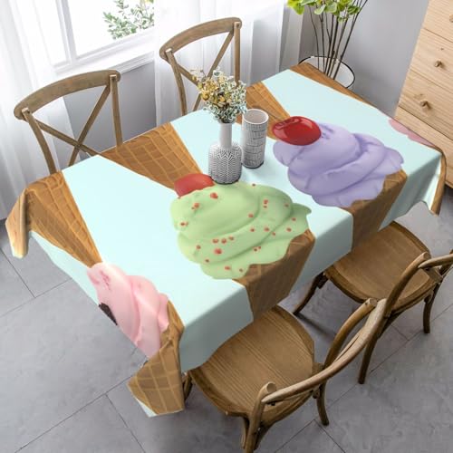 PPTHSNVB Rechteckige Tischdecke, auslaufsicher, knitterfrei, dekorativer Stoff, Bauernhaus-Tischdecken, Eiswaffeln, wasserdicht, Esstischabdeckungen für Bankett, 89 x 140 cm PPTHSNVB Rechteckige Tischdecke, auslaufsicher, knitterfrei, dekorativer Stoff, Bauernhaus-Tischdecken, Eiswaffeln, wasserdicht, Esstischabdeckungen für Bankett, 89 x 140 cm von PPTHSNVB