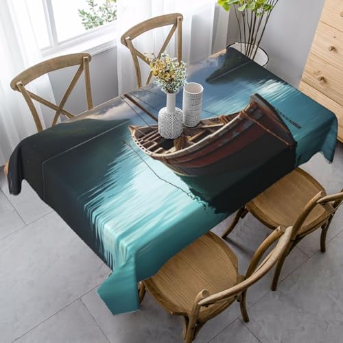 PPTHSNVB Rechteckige Tischdecke, auslaufsicher, knitterfrei, dekorativer Stoff, Bauernhaus-Tischdecken, Fischerboot, wasserdicht, Esstischabdeckungen für Bankett, 89 x 140 cm PPTHSNVB Rechteckige Tischdecke, auslaufsicher, knitterfrei, dekorativer Stoff, Bauernhaus-Tischdecken, Fischerboot, wasserdicht, Esstischabdeckungen für Bankett, 89 x 140 cm von PPTHSNVB