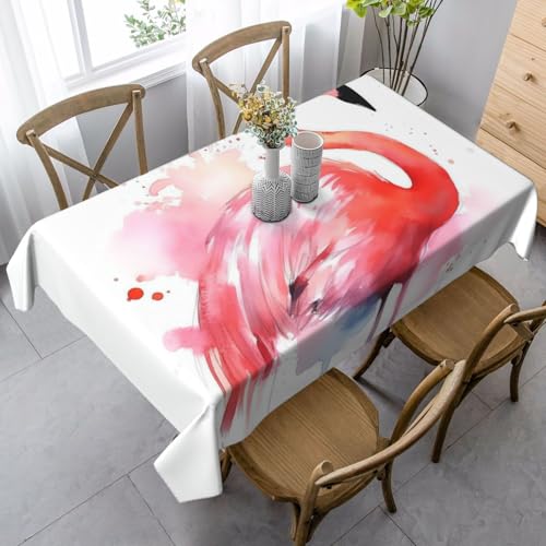 PPTHSNVB Rechteckige Tischdecke, auslaufsicher, knitterfrei, dekorativer Stoff, Bauernhaus-Tischdecken, Flamingo, Aquarell, wasserdicht, Esstischabdeckungen für Bankett, 89 x 140 cm PPTHSNVB Rechteckige Tischdecke, auslaufsicher, knitterfrei, dekorativer Stoff, Bauernhaus-Tischdecken, Flamingo, Aquarell, wasserdicht, Esstischabdeckungen für Bankett, 89 x 140 cm von PPTHSNVB