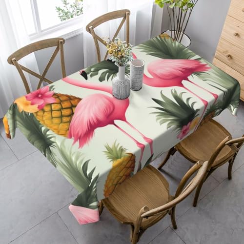 PPTHSNVB Rechteckige Tischdecke, auslaufsicher, knitterfrei, dekorativer Stoff, Bauernhaus-Tischdecken, Flamingos und Ananas, wasserdicht, Esstischabdeckungen für Bankett, 89 x 140 cm PPTHSNVB Rechteckige Tischdecke, auslaufsicher, knitterfrei, dekorativer Stoff, Bauernhaus-Tischdecken, Flamingos und Ananas, wasserdicht, Esstischabdeckungen für Bankett, 89 x 140 cm von PPTHSNVB