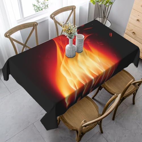 PPTHSNVB Rechteckige Tischdecke, auslaufsicher, knitterfrei, dekorativer Stoff, Bauernhaus-Tischdecken, Flammenstreichhölzer, wasserdicht, Esstischabdeckungen für Bankett, 89 x 140 cm PPTHSNVB Rechteckige Tischdecke, auslaufsicher, knitterfrei, dekorativer Stoff, Bauernhaus-Tischdecken, Flammenstreichhölzer, wasserdicht, Esstischabdeckungen für Bankett, 89 x 140 cm von PPTHSNVB
