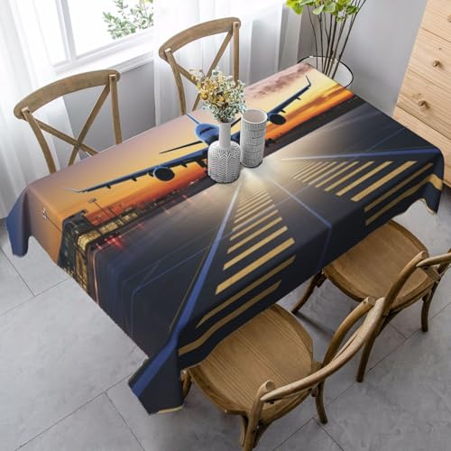 PPTHSNVB Rechteckige Tischdecke, auslaufsicher, knitterfrei, dekorativer Stoff, Bauernhaus-Tischdecken, Flughafen, wasserdicht, Esstischabdeckungen für Bankett, 89 x 140 cm PPTHSNVB Rechteckige Tischdecke, auslaufsicher, knitterfrei, dekorativer Stoff, Bauernhaus-Tischdecken, Flughafen, wasserdicht, Esstischabdeckungen für Bankett, 89 x 140 cm von PPTHSNVB