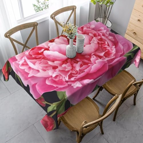 PPTHSNVB Rechteckige Tischdecke, auslaufsicher, knitterfrei, dekorativer Stoff, Bauernhaus-Tischdecken, Garten, Pfingstrose, wasserdicht, Esstischabdeckungen für Bankett, 89 x 140 cm PPTHSNVB Rechteckige Tischdecke, auslaufsicher, knitterfrei, dekorativer Stoff, Bauernhaus-Tischdecken, Garten, Pfingstrose, wasserdicht, Esstischabdeckungen für Bankett, 89 x 140 cm von PPTHSNVB
