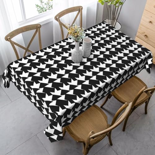 PPTHSNVB Rechteckige Tischdecke, auslaufsicher, knitterfrei, dekorativer Stoff, Bauernhaus-Tischdecken, Hahnentrittmuster, wasserdicht, Esstischabdeckungen für Bankett, 89 x 140 cm, Schwarz PPTHSNVB Rechteckige Tischdecke, auslaufsicher, knitterfrei, dekorativer Stoff, Bauernhaus-Tischdecken, Hahnentrittmuster, wasserdicht, Esstischabdeckungen für Bankett, 89 x 140 cm, Schwarz von PPTHSNVB