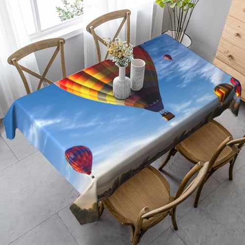 PPTHSNVB Rechteckige Tischdecke, auslaufsicher, knitterfrei, dekorativer Stoff, Bauernhaus-Tischdecken, Heißluftballon, wasserdicht, Esstischabdeckungen für Bankett, 89 x 140 cm PPTHSNVB Rechteckige Tischdecke, auslaufsicher, knitterfrei, dekorativer Stoff, Bauernhaus-Tischdecken, Heißluftballon, wasserdicht, Esstischabdeckungen für Bankett, 89 x 140 cm von PPTHSNVB