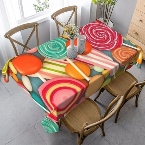PPTHSNVB Rechteckige Tischdecke, auslaufsicher, knitterfrei, dekorativer Stoff, Bauernhaus-Tischdecken, Lutscher-Muster, wasserdicht, Esstischabdeckungen für Bankett, 89 x 140 cm PPTHSNVB Rechteckige Tischdecke, auslaufsicher, knitterfrei, dekorativer Stoff, Bauernhaus-Tischdecken, Lutscher-Muster, wasserdicht, Esstischabdeckungen für Bankett, 89 x 140 cm von PPTHSNVB