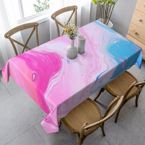 PPTHSNVB Rechteckige Tischdecke, auslaufsicher, knitterfrei, dekorativer Stoff, Bauernhaus-Tischdecken, Marmor, Pastellblau, Lila, wasserdicht, Esstischabdeckungen für Bankett, 89 x 140 cm PPTHSNVB Rechteckige Tischdecke, auslaufsicher, knitterfrei, dekorativer Stoff, Bauernhaus-Tischdecken, Marmor, Pastellblau, Lila, wasserdicht, Esstischabdeckungen für Bankett, 89 x 140 cm von PPTHSNVB