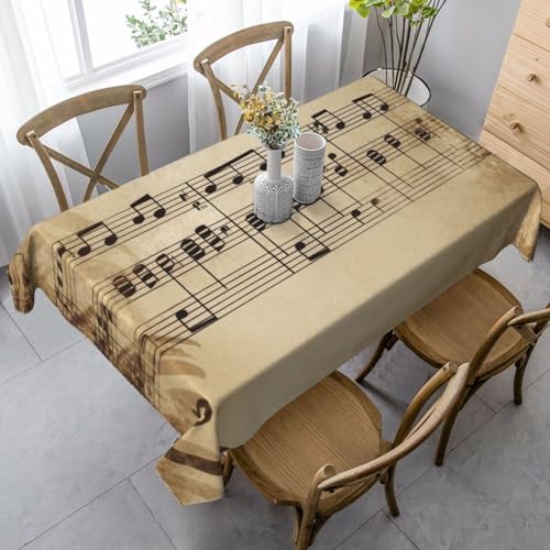 PPTHSNVB Rechteckige Tischdecke, auslaufsicher, knitterfrei, dekorativer Stoff, Bauernhaus-Tischdecken, Musiknoten auf altem Papier, wasserdicht, Esstischabdeckungen für Bankett, 89 x 140 cm PPTHSNVB Rechteckige Tischdecke, auslaufsicher, knitterfrei, dekorativer Stoff, Bauernhaus-Tischdecken, Musiknoten auf altem Papier, wasserdicht, Esstischabdeckungen für Bankett, 89 x 140 cm von PPTHSNVB