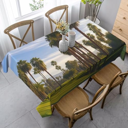 PPTHSNVB Rechteckige Tischdecke, auslaufsicher, knitterfrei, dekorativer Stoff, Bauernhaus-Tischdecken, Palme, Golfplatz, wasserdicht, Esstischabdeckungen für Bankett, 89 x 140 cm PPTHSNVB Rechteckige Tischdecke, auslaufsicher, knitterfrei, dekorativer Stoff, Bauernhaus-Tischdecken, Palme, Golfplatz, wasserdicht, Esstischabdeckungen für Bankett, 89 x 140 cm von PPTHSNVB