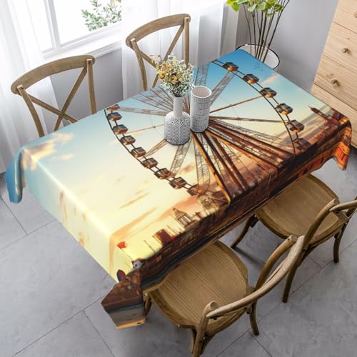 PPTHSNVB Rechteckige Tischdecke, auslaufsicher, knitterfrei, dekorativer Stoff, Bauernhaus-Tischdecken, Riesenrad, wasserdicht, Esstischabdeckungen für Bankett, 89 x 140 cm PPTHSNVB Rechteckige Tischdecke, auslaufsicher, knitterfrei, dekorativer Stoff, Bauernhaus-Tischdecken, Riesenrad, wasserdicht, Esstischabdeckungen für Bankett, 89 x 140 cm von PPTHSNVB