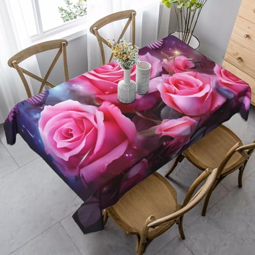 PPTHSNVB Rechteckige Tischdecke, auslaufsicher, knitterfrei, dekorativer Stoff, Bauernhaus-Tischdecken, Rosen und Schmetterlinge, wasserdicht, Esstischabdeckungen für Bankett, 89 x 140 cm PPTHSNVB Rechteckige Tischdecke, auslaufsicher, knitterfrei, dekorativer Stoff, Bauernhaus-Tischdecken, Rosen und Schmetterlinge, wasserdicht, Esstischabdeckungen für Bankett, 89 x 140 cm von PPTHSNVB