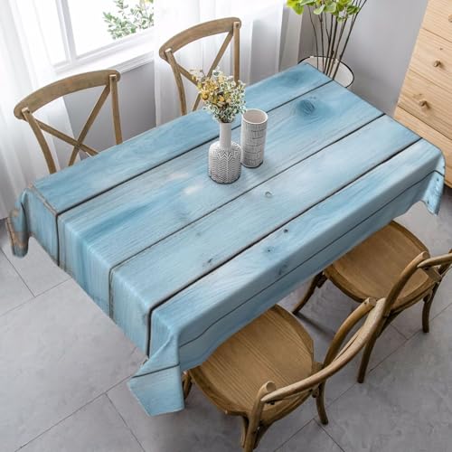 PPTHSNVB Rechteckige Tischdecke, auslaufsicher, knitterfrei, dekorativer Stoff, Bauernhaus-Tischdecken, blaues Holz, wasserdicht, Esstischabdeckungen für Bankett, 89 x 140 cm PPTHSNVB Rechteckige Tischdecke, auslaufsicher, knitterfrei, dekorativer Stoff, Bauernhaus-Tischdecken, blaues Holz, wasserdicht, Esstischabdeckungen für Bankett, 89 x 140 cm von PPTHSNVB
