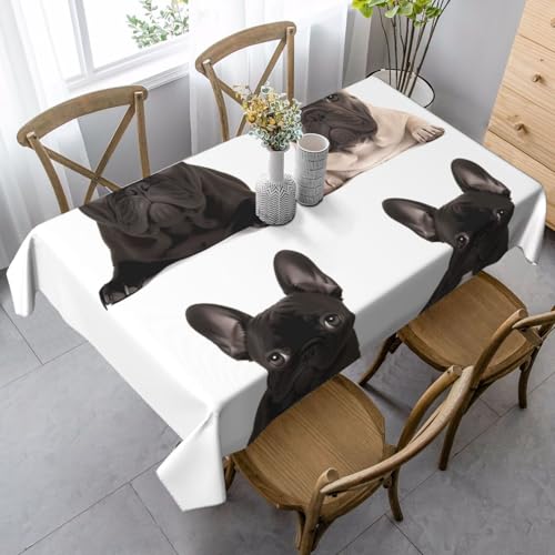 PPTHSNVB Rechteckige Tischdecke, auslaufsicher, knitterfrei, dekorativer Stoff, Bauernhaus-Tischdecken, französische Bulldogge, wasserdicht, Esstischabdeckung für Bankett, 89 x 140 cm PPTHSNVB Rechteckige Tischdecke, auslaufsicher, knitterfrei, dekorativer Stoff, Bauernhaus-Tischdecken, französische Bulldogge, wasserdicht, Esstischabdeckung für Bankett, 89 x 140 cm von PPTHSNVB