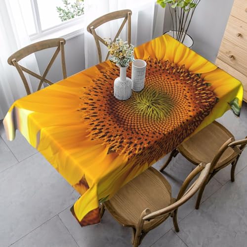 PPTHSNVB Rechteckige Tischdecke, auslaufsicher, knitterfrei, dekorativer Stoff, Bauernhaus-Tischdecken, goldgelbe Sonnenblume, wasserdicht, Esstischabdeckungen für Bankett, 88,9 x 140 cm PPTHSNVB Rechteckige Tischdecke, auslaufsicher, knitterfrei, dekorativer Stoff, Bauernhaus-Tischdecken, goldgelbe Sonnenblume, wasserdicht, Esstischabdeckungen für Bankett, 88,9 x 140 cm von PPTHSNVB