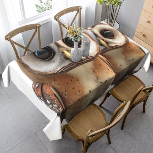 PPTHSNVB Rechteckige Tischdecke, auslaufsicher, knitterfrei, dekorativer Stoff, Bauernhaus-Tischdecken, lustige Eule, wasserdicht, Esstischabdeckungen für Bankett, 89 x 140 cm PPTHSNVB Rechteckige Tischdecke, auslaufsicher, knitterfrei, dekorativer Stoff, Bauernhaus-Tischdecken, lustige Eule, wasserdicht, Esstischabdeckungen für Bankett, 89 x 140 cm von PPTHSNVB