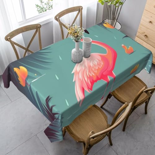 PPTHSNVB Rechteckige Tischdecke, auslaufsicher, knitterfrei, dekorativer Stoff, Bauernhaus-Tischdecken, lustiger Flamingo, wasserdicht, Esstischabdeckungen für Bankett, 89 x 140 cm PPTHSNVB Rechteckige Tischdecke, auslaufsicher, knitterfrei, dekorativer Stoff, Bauernhaus-Tischdecken, lustiger Flamingo, wasserdicht, Esstischabdeckungen für Bankett, 89 x 140 cm von PPTHSNVB
