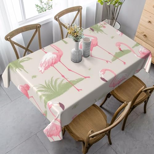 PPTHSNVB Rechteckige Tischdecke, auslaufsicher, knitterfrei, dekorativer Stoff, Bauernhaus-Tischdecken, niedliche Flamingos, wasserdicht, Esstischabdeckungen für Bankett, 89 x 140 cm PPTHSNVB Rechteckige Tischdecke, auslaufsicher, knitterfrei, dekorativer Stoff, Bauernhaus-Tischdecken, niedliche Flamingos, wasserdicht, Esstischabdeckungen für Bankett, 89 x 140 cm von PPTHSNVB