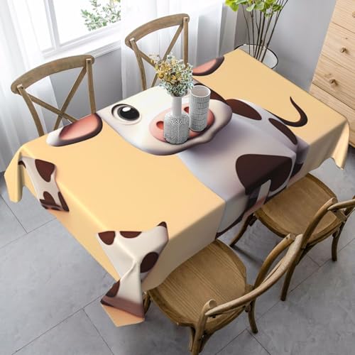 PPTHSNVB Rechteckige Tischdecke, auslaufsicher, knitterfrei, dekorativer Stoff, Bauernhaus-Tischdecken, niedliche Kuh, wasserdicht, Esstischabdeckung für Bankett, 89 x 140 cm PPTHSNVB Rechteckige Tischdecke, auslaufsicher, knitterfrei, dekorativer Stoff, Bauernhaus-Tischdecken, niedliche Kuh, wasserdicht, Esstischabdeckung für Bankett, 89 x 140 cm von PPTHSNVB