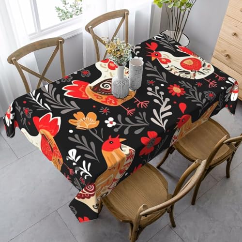 PPTHSNVB Rechteckige Tischdecke, auslaufsicher, knitterfrei, dekorativer Stoff, Bauernhaus-Tischdecken, niedlicher Hahn, wasserdicht, Esstischabdeckungen für Bankett, 89 x 140 cm PPTHSNVB Rechteckige Tischdecke, auslaufsicher, knitterfrei, dekorativer Stoff, Bauernhaus-Tischdecken, niedlicher Hahn, wasserdicht, Esstischabdeckungen für Bankett, 89 x 140 cm von PPTHSNVB