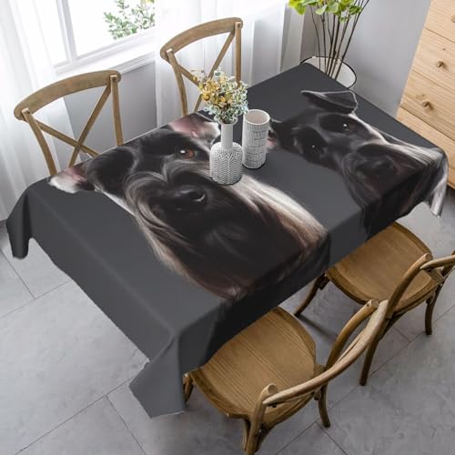 PPTHSNVB Rechteckige Tischdecke, auslaufsicher, knitterfrei, dekorativer Stoff, Bauernhaus-Tischdecken, niedlicher Schnauzer-Hund, wasserdicht, Esstischabdeckung für Bankett, 89 x 140 cm PPTHSNVB Rechteckige Tischdecke, auslaufsicher, knitterfrei, dekorativer Stoff, Bauernhaus-Tischdecken, niedlicher Schnauzer-Hund, wasserdicht, Esstischabdeckung für Bankett, 89 x 140 cm von PPTHSNVB