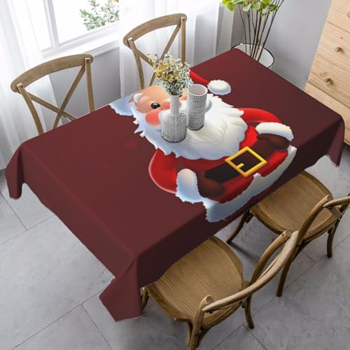 PPTHSNVB Rechteckige Tischdecke, auslaufsicher, knitterfrei, dekorativer Stoff, Bauernhaus-Tischdecken, niedlicher Weihnachtsmann, wasserdicht, Esstischabdeckungen für Bankett, 89 x 140 cm PPTHSNVB Rechteckige Tischdecke, auslaufsicher, knitterfrei, dekorativer Stoff, Bauernhaus-Tischdecken, niedlicher Weihnachtsmann, wasserdicht, Esstischabdeckungen für Bankett, 89 x 140 cm von PPTHSNVB