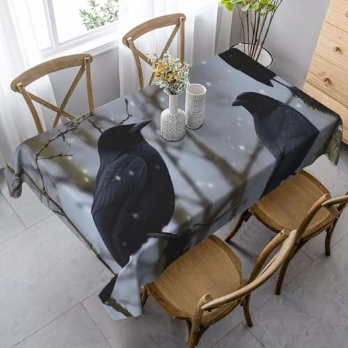 PPTHSNVB Rechteckige Tischdecke, auslaufsicher, knitterfrei, dekorativer Stoff, Bauernhaus-Tischdecken, schwarze Krähenvögel, wasserdicht, Esstischabdeckung für Bankett, 89 x 140 cm PPTHSNVB Rechteckige Tischdecke, auslaufsicher, knitterfrei, dekorativer Stoff, Bauernhaus-Tischdecken, schwarze Krähenvögel, wasserdicht, Esstischabdeckung für Bankett, 89 x 140 cm von PPTHSNVB