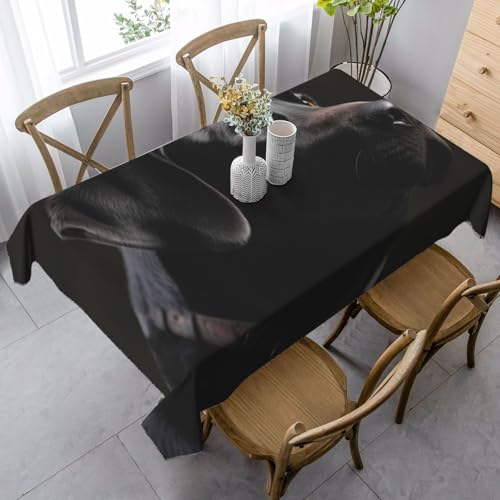 PPTHSNVB Rechteckige Tischdecke, auslaufsicher, knitterfrei, dekorativer Stoff, Bauernhaus-Tischdecken, schwarzer Labrador, wasserdicht, Esstischabdeckung für Bankett, 89 x 140 cm PPTHSNVB Rechteckige Tischdecke, auslaufsicher, knitterfrei, dekorativer Stoff, Bauernhaus-Tischdecken, schwarzer Labrador, wasserdicht, Esstischabdeckung für Bankett, 89 x 140 cm von PPTHSNVB