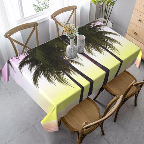 PPTHSNVB Rechteckige Tischdecke, auslaufsicher, knitterfrei, dekorativer Stoff, Bauernhaus-Tischdecken, tropische Palme, wasserdicht, Esstischabdeckungen für Bankett, 89 x 140 cm PPTHSNVB Rechteckige Tischdecke, auslaufsicher, knitterfrei, dekorativer Stoff, Bauernhaus-Tischdecken, tropische Palme, wasserdicht, Esstischabdeckungen für Bankett, 89 x 140 cm von PPTHSNVB