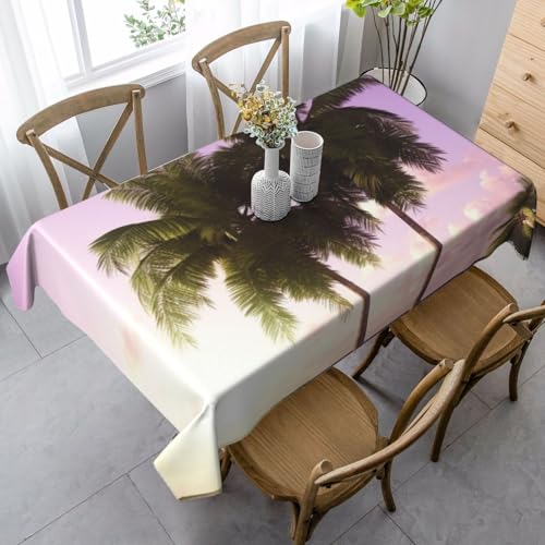 PPTHSNVB Rechteckige Tischdecke, auslaufsicher, knitterfrei, dekorativer Stoff, Bauernhaus-Tischdecken, tropischer Baum, wasserdicht, Esstischabdeckungen für Bankett, 89 x 140 cm PPTHSNVB Rechteckige Tischdecke, auslaufsicher, knitterfrei, dekorativer Stoff, Bauernhaus-Tischdecken, tropischer Baum, wasserdicht, Esstischabdeckungen für Bankett, 89 x 140 cm von PPTHSNVB