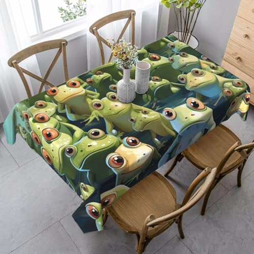 PPTHSNVB Rechteckige Tischdecke, auslaufsicher, knitterfrei, dekorativer Stoff, Bauernhaus-Tischdecken, viele Frösche, wasserdicht, Esstischabdeckungen für Bankett, 89 x 140 cm PPTHSNVB Rechteckige Tischdecke, auslaufsicher, knitterfrei, dekorativer Stoff, Bauernhaus-Tischdecken, viele Frösche, wasserdicht, Esstischabdeckungen für Bankett, 89 x 140 cm von PPTHSNVB
