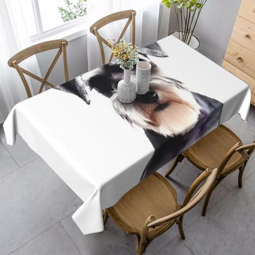 PPTHSNVB Rechteckige Tischdecke, auslaufsicher, knitterfrei, dekorativer Stoff, Bauernhaus-Tischdecken, wohlverhaltener Schnauzer, wasserdicht, Esstischabdeckungen für Bankett, 89 x 140 cm PPTHSNVB Rechteckige Tischdecke, auslaufsicher, knitterfrei, dekorativer Stoff, Bauernhaus-Tischdecken, wohlverhaltener Schnauzer, wasserdicht, Esstischabdeckungen für Bankett, 89 x 140 cm von PPTHSNVB