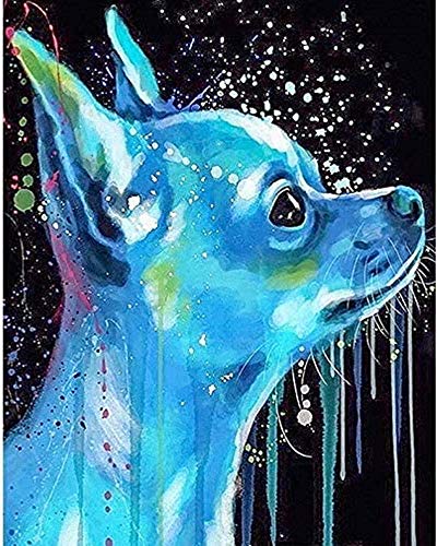 PPTRTYQ Malen nach Zahlen Erwachsene Kinder, Kunstblauer Aquarell-Chihuahua-Hund 40x50 cm Leinen Segeltuch, DIY ölgemälde Handgemalte Spielzeug Geschenke Wandkunst Hauptdekoration PPTRTYQ Malen nach Zahlen Erwachsene Kinder, Kunstblauer Aquarell-Chihuahua-Hund 40x50 cm Leinen Segeltuch, DIY ölgemälde Handgemalte Spielzeug Geschenke Wandkunst Hauptdekoration von PPTRTYQ