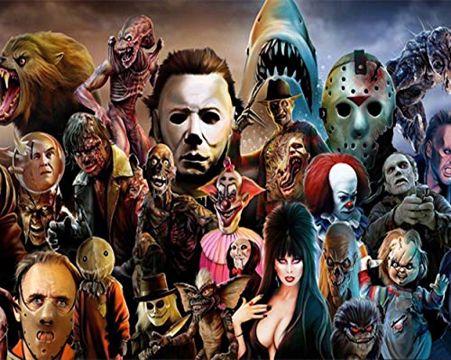 PPTRTYQ Malen nach Zahlen Kits DIY Leinwand Ölgemälde für Erwachsene , Kinder , Anfänger mit Pinseln und Acrylpigment - Handgemalte Charaktere aus Horrorfilmen PPTRTYQ Malen nach Zahlen Kits DIY Leinwand Ölgemälde für Erwachsene , Kinder , Anfänger mit Pinseln und Acrylpigment - Handgemalte Charaktere aus Horrorfilmen von PPTRTYQ