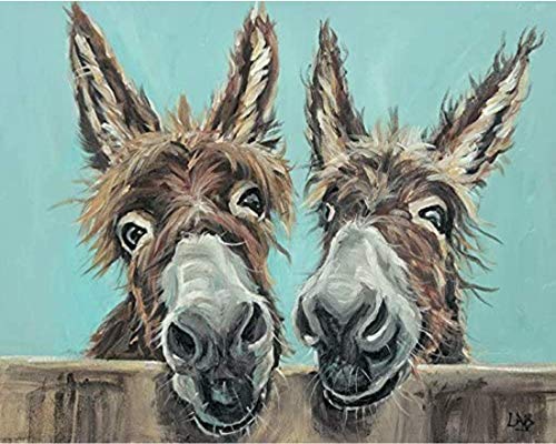 PPTRTYQ Malen nach Zahlen Kits für Erwachsene Kinder Anfänger Happy Farm - Zwei Esel DIY Ölgemälde Einzigartiges Geschenk Vorgedruckte Leinwand Wanddekoration Kunst 40x50cm PPTRTYQ Malen nach Zahlen Kits für Erwachsene Kinder Anfänger Happy Farm - Zwei Esel DIY Ölgemälde Einzigartiges Geschenk Vorgedruckte Leinwand Wanddekoration Kunst 40x50cm von PPTRTYQ