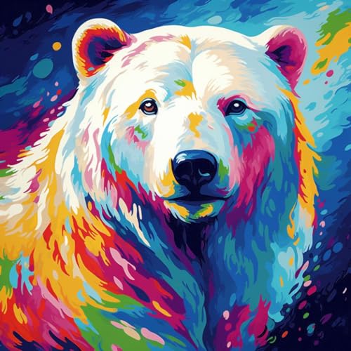 PPTRTYQT Bunte Aurora-Eisbär, Malen nach Zahlen für Erwachsene und Kinder, DIY-Ölgemälde, Geschenk, bedruckte Leinen-Leinwand, handbemalt, Geschenk, Heimdekoration, Wandkunst, rahmenlos PPTRTYQT Bunte Aurora-Eisbär, Malen nach Zahlen für Erwachsene und Kinder, DIY-Ölgemälde, Geschenk, bedruckte Leinen-Leinwand, handbemalt, Geschenk, Heimdekoration, Wandkunst, rahmenlos von PPTRTYQT