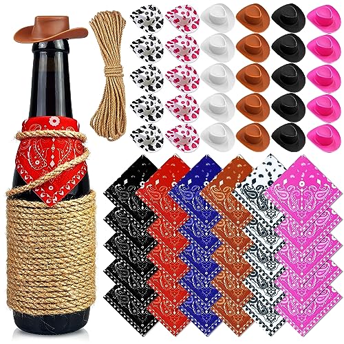 PPXMEEUDC Mini-Cowboyhüte aus Kunststoff, 30 Stück, kleiner Western-Cowgirl-Hut, niedlicher Miniaturhut, West-Party, Basteln für Cowboy, Cowgirl, Partyzubehör von PPXMEEUDC