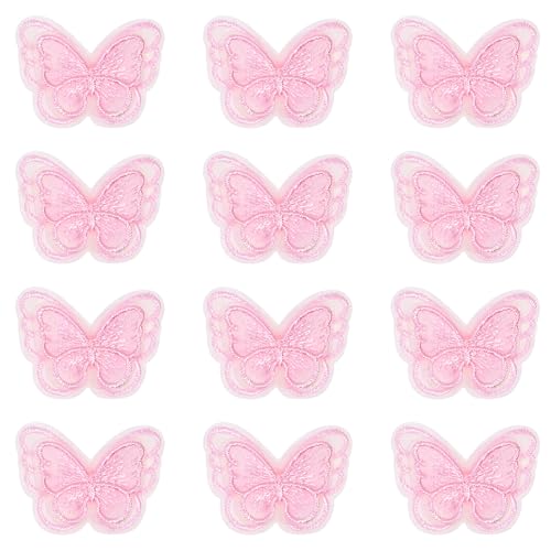 PPhtony Schmetterlings-Spitzenbesatz, doppellagig, Spitzenapplikation, Stickerei, Nähflicken für Hochzeit, Braut, Kleid, Kleidung, Haar-Accessoires, Basteln, DIY, Rosa, 4,5 cm, 12 Stück PPhtony Schmetterlings-Spitzenbesatz, doppellagig, Spitzenapplikation, Stickerei, Nähflicken für Hochzeit, Braut, Kleid, Kleidung, Haar-Accessoires, Basteln, DIY, Rosa, 4,5 cm, 12 Stück von PPhtony