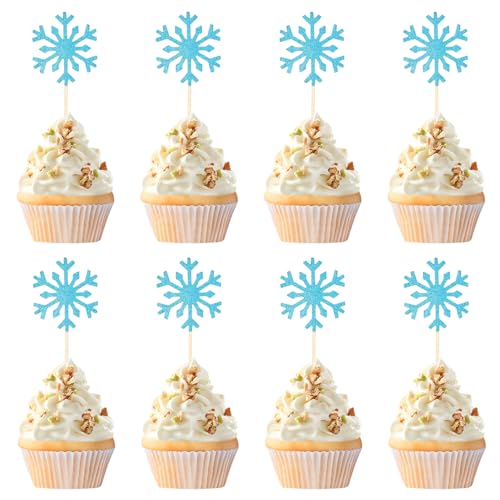 PPhtony Schneeflocken-Cupcake-Topper, 24 Stück, klein, niedlich, glitzernd, Winter-Motto-Party, Kuchenspieße für Weihnachten, Abschlussfeier, Valentinstag, Geburtstag, Urlaub, Party-Dekoration PPhtony Schneeflocken-Cupcake-Topper, 24 Stück, klein, niedlich, glitzernd, Winter-Motto-Party, Kuchenspieße für Weihnachten, Abschlussfeier, Valentinstag, Geburtstag, Urlaub, Party-Dekoration von PPhtony